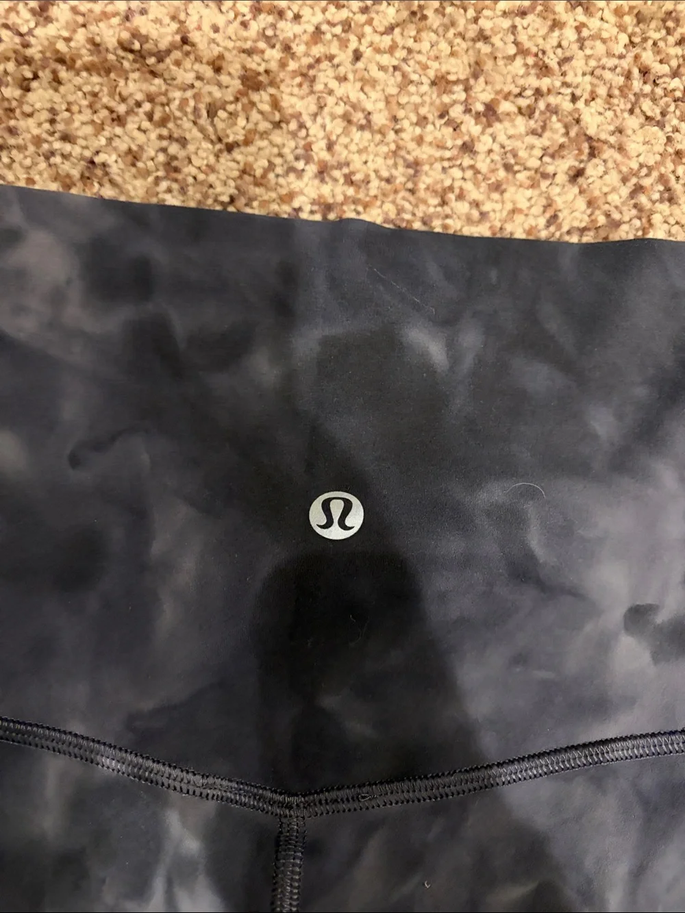 lululemon athletica black and grey Tie-Dye High-Rise align Bike Shorts